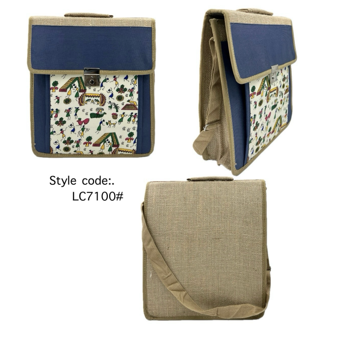 Handcrafted Natural Jute Crossbody Bag