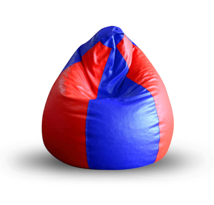 Amazon Brand - Solimo XXL Faux Leather Bean Bag Cover Without Beans (Blue)